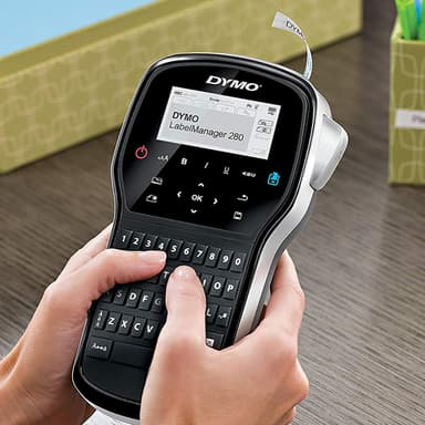 DYMO LabelManager 280 Label Maker | Rechargeable Handheld Label Printer with QWERTY Keyboard | Includes Black & White D1 Label Tape (12mm) | For Home & Office (EU Plug) view 3