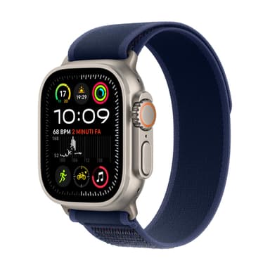 Apple Watch Ultra 2 GPS + Cellular 49mm Natural Titanium Case with Blue Trail Loop - M/L view 1