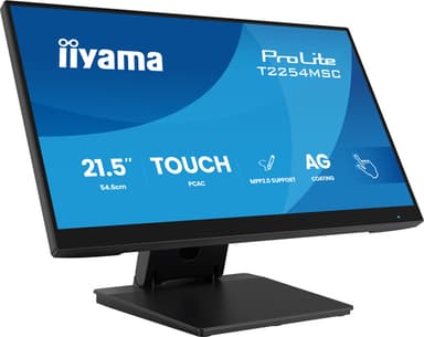 iiyama T2254MSC-B2AG computer monitor 54.6 cm (21.5") 1920 x 1080 pixels Full HD LED Touchscreen Black view 1