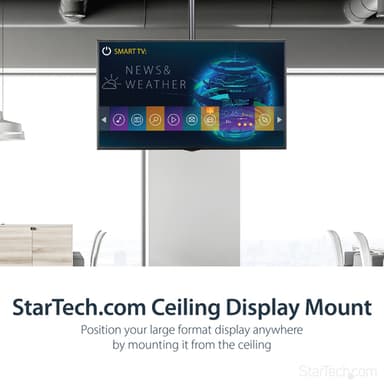 StarTech.com TV Ceiling Mount - Full-Motion Universal Hanging Single Screen Mount with Adjustable Telescopic Long Pole - Tilt / Swivel - VESA Bracket for 32”-75" Displays view 10
