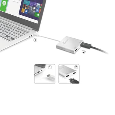 j5create JUA365 USB™ 3.0 to Dual HDMI Multi-Monitor Adapter, Silver view 10