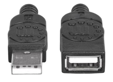 Manhattan USB-A to USB-A Extension Cable, 1m, Male to Female, 480 Mbps (USB 2.0), Hi-Speed USB, Black, Lifetime Warranty, Equivalent to USBEXTAA3BK view 3