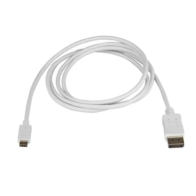 StarTech.com 6ft/1.8m USB C to DisplayPort 1.2 Cable 4K 60Hz - USB-C to DisplayPort Adapter Cable HBR2 - USB Type-C DP Alt Mode to DP Monitor Video Cable - Works w/ Thunderbolt 3 - White view 2