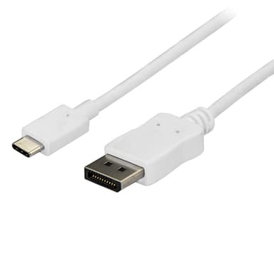 StarTech.com 6ft/1.8m USB C to DisplayPort 1.2 Cable 4K 60Hz - USB-C to DisplayPort Adapter Cable HBR2 - USB Type-C DP Alt Mode to DP Monitor Video Cable - Works w/ Thunderbolt 3 - White view 1