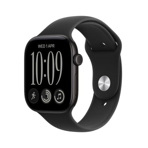 Apple Watch Series 12 GPS + Cellular 46mm Black Aluminium Case with Black Sport Band - S/M