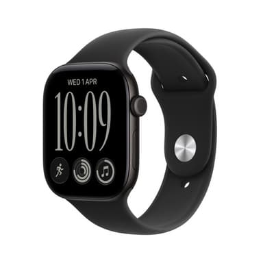 Apple Watch Series 12 GPS + Cellular 46mm Black Aluminium Case with Black Sport Band - S/M view 1
