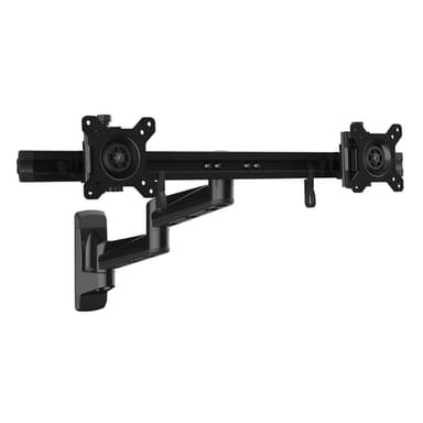 StarTech.com Wall Mount Dual Monitor Arm – Articulating Ergonomic VESA Wall Mount for 2x 24" (11lb/5kg) Displays – Synchronized Adjustable Crossbar – Tilt/Swivel/Rotate- Double Screen Mount Bracket view 1
