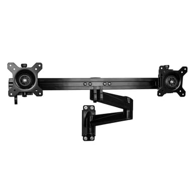 StarTech.com Wall Mount Dual Monitor Arm – Articulating Ergonomic VESA Wall Mount for 2x 24" (11lb/5kg) Displays – Synchronized Adjustable Crossbar – Tilt/Swivel/Rotate- Double Screen Mount Bracket view 2