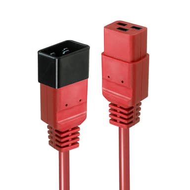Lindy 1m IEC C19 to C20 Extension Cable, Red view 1