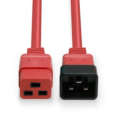 Lindy 1m IEC C19 to C20 Extension Cable, Red view 4