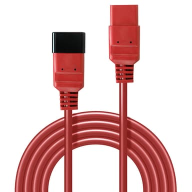 Lindy 1m IEC C19 to C20 Extension Cable, Red view 2