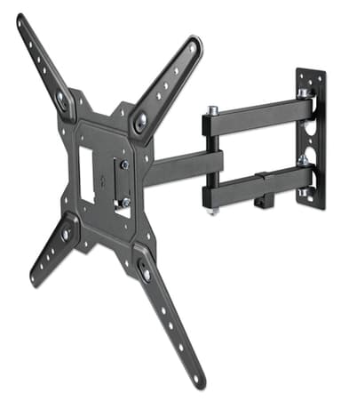 Manhattan Wall Mount for TV & Monitors (Full Motion), For screens 32" to 55", VESA compatibility: all between 100x100mm to 400x400mm - check the dimensions of the four mounting holes on back of screen to ensure it fits, Max 30kg, Black, Bracket view 1