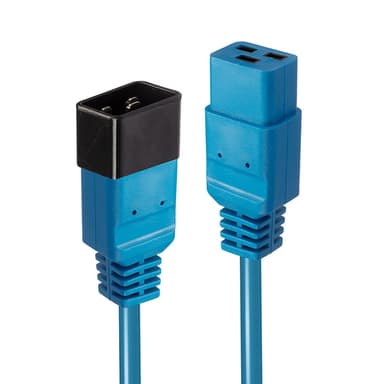 Lindy 1m IEC C19 to C20 Extension Cable, Blue view 1