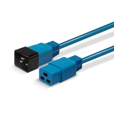 Lindy 1m IEC C19 to C20 Extension Cable, Blue view 5