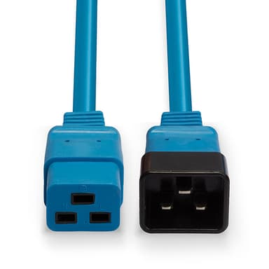 Lindy 1m IEC C19 to C20 Extension Cable, Blue view 4