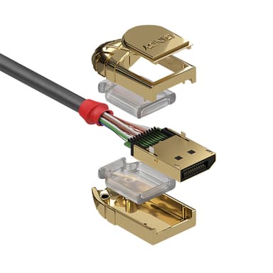 Lindy 1m DisplayPort 1.4 Cable, Gold Line view 3