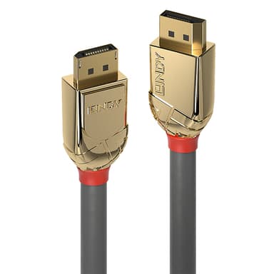 Lindy 1m DisplayPort 1.4 Cable, Gold Line view 1