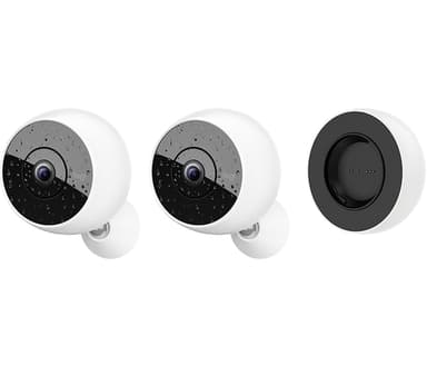 Logitech CIRCLE 2 COMBO PACK, 2 Wire-Free Cameras + 1 extra Rechargeable Battery Spherical Indoor Wall view 2