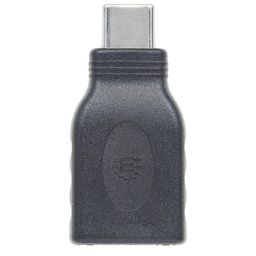 Manhattan USB-C to USB-A Adapter, Male to Female, 5 Gbps (USB 3.2 Gen1 aka USB 3.0), SuperSpeed USB, Black, Lifetime Warranty, Equivalent to USB31CAADG