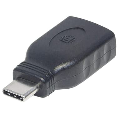 Manhattan USB-C to USB-A Adapter, Male to Female, 5 Gbps (USB 3.2 Gen1 aka USB 3.0), SuperSpeed USB, Black, Lifetime Warranty, Equivalent to USB31CAADG view 1