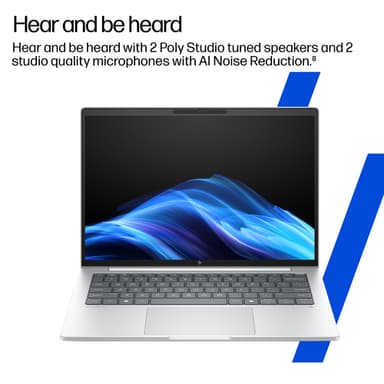 HP EliteBook 8 G1i Next Gen AI Wolf Pro Security Edition Copilot+ PC Intel Core Ultra 5 228V Laptop 35.6 cm (14") WUXGA 32 GB LPDDR5x-SDRAM 512 GB SSD Wi-Fi 7 (802.11be) Windows 11 Pro Silver view 8
