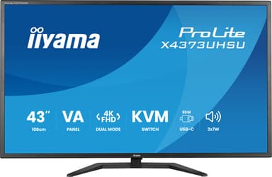 iiyama ProLite X4373UHSU-B2 computer monitor 108 cm (42.5") 3840 x 2160 pixels 4K Ultra HD LED Black view 1