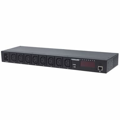 Intellinet 19" Intelligent 8-Port PDU, 19" Rackmountable C13 Intelligent Power Distribution Unit; Monitors Power, Temperature and Humidity view 1