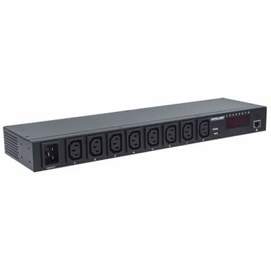 Intellinet 19" Intelligent 8-Port PDU, 19" Rackmountable C13 Intelligent Power Distribution Unit; Monitors Power, Temperature and Humidity view 2