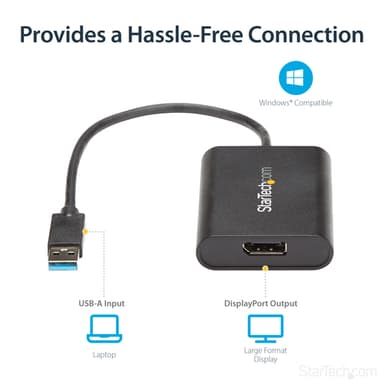 StarTech.com USB 3.0 to DisplayPort Adapter, USB DP Monitor Converter for Windows, 4K (no support for macOS/ChromeOS/Linux) - TAA view 11