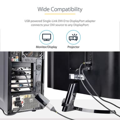 StarTech.com DVI to DisplayPort Adapter - USB Power - 1920 x 1200 - DVI to DisplayPort Converter - Video Adapter - DVI-D to DP view 10