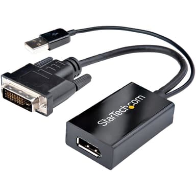 StarTech.com DVI to DisplayPort Adapter - USB Power - 1920 x 1200 - DVI to DisplayPort Converter - Video Adapter - DVI-D to DP view 1