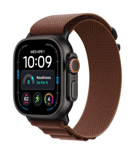 Apple Watch Ultra 4 GPS + Cellular 49mm Black Titanium Case with Burgundy Alpine Loop - L
