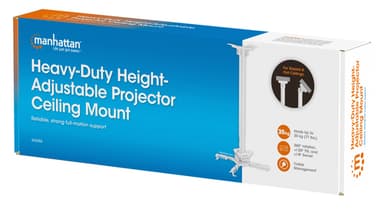 Manhattan Projector Mount, Ceiling, Universal, Full Motion, Height Range: 745 to 1145mm, Max 35kg, White, 360° rotation, +/-20° Tilt, and +/-8° Swivel, Lifetime Warranty view 11