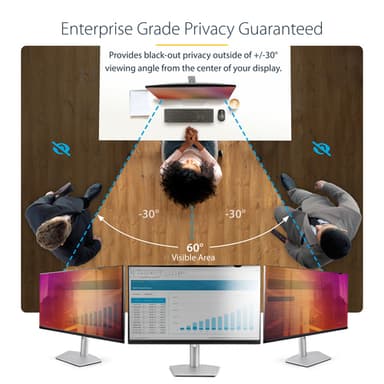 StarTech.com 24-inch 16:9 Gold Monitor Privacy Screen, Reversible Filter w/Enhanced Privacy, Glossy Computer Security Filter, Removable Screen Protector/Shield, +/- 30 Deg. view 8