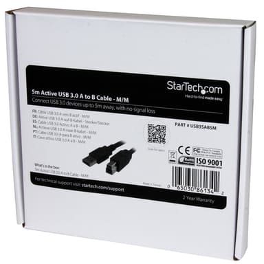 StarTech.com 5m (16ft) Active USB 3.0 (5Gbps) USB-A to USB-B Cable - M/M view 4
