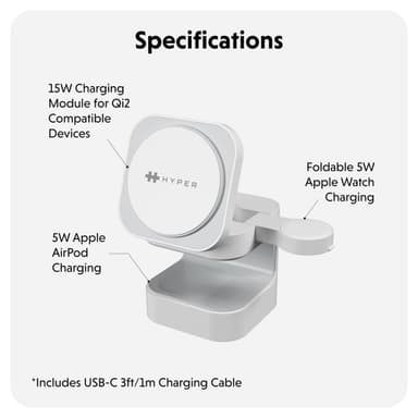 Targus HJ3320WHGL mobile device charger Headphones, Smartphone, Smartwatch White USB Wireless charging Fast charging Indoor view 2