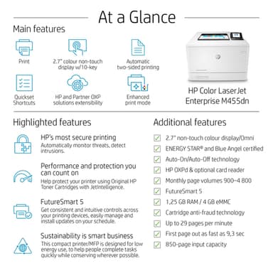 HP Color LaserJet Enterprise M455dn view 8