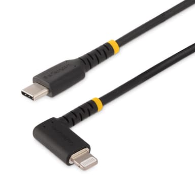 StarTech.com 3ft (1m) Durable USB-C to Lightning Cable - Right-Angled Heavy Duty Aramid Fiber USB Type-C to Lightning Charging/Sync Cord - Apple MFi Certified - Rugged iPhone Lightning Cable view 1
