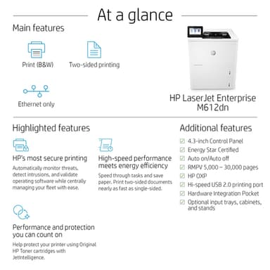 HP LaserJet Enterprise M612dn view 7
