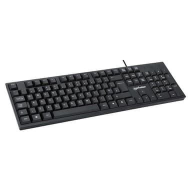 Manhattan Keyboard UK USB Wired, Standard Qwerty layout, Black, Full Size Keys, Cable 1.5m, USB-A connection, Plug and Play, Three Year Warranty, Retail Boxed view 3