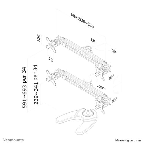 Neomounts FPMA-D700DD4 Monitor stand 19-30"