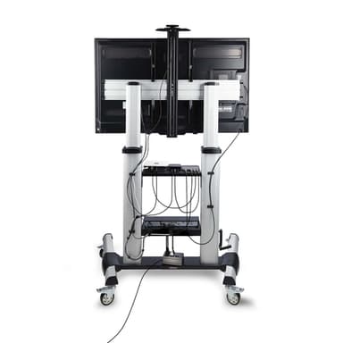 StarTech.com Rolling TV Cart/Stand On Wheels For 60-100inch Flat Screens Up To 220lb (100kg), Height Adjustment via Hand Crank, Mobile/Portable Trolley Mount view 4
