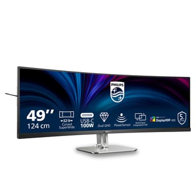 Philips 5000 series 49B2U5900C/00 computer monitor 124 cm (48.8") 5120 x 1440 pixels Dual QHD LCD Black view 2