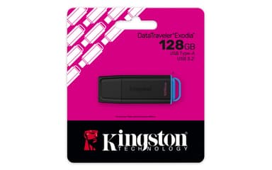 Kingston Technology DataTraveler 128GB Portable USB 3.2 Gen 1 Exodia Black/Blue view 4