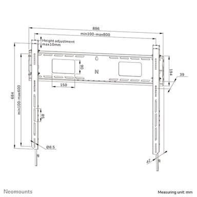 Neomounts WL30-750BL18 Heavy duty wall mount 55-98" - fixed - lockable - fast installation - TÜV view 20