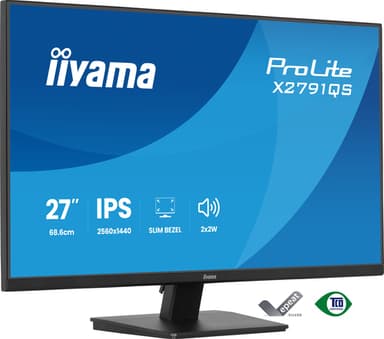 iiyama ProLite X2791QS-B1 computer monitor 68.6 cm (27") 2560 x 1440 pixels Quad HD LED Black view 1