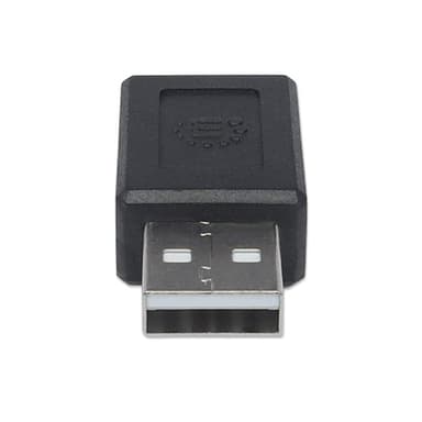Manhattan USB-C to USB-A Adapter, Female to Male, 480 Mbps (USB 2.0), Hi-Speed USB, Black, Lifetime Warranty view 3