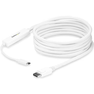 StarTech.com 9.8ft/3m USB C to DisplayPort 1.2 Cable 4K 60Hz - USB-C to DisplayPort Adapter Cable HBR2 - USB Type-C DP Alt Mode to DP Monitor Video Cable - Works w/ Thunderbolt 3 - White view 2