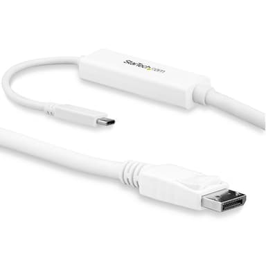 StarTech.com 9.8ft/3m USB C to DisplayPort 1.2 Cable 4K 60Hz - USB-C to DisplayPort Adapter Cable HBR2 - USB Type-C DP Alt Mode to DP Monitor Video Cable - Works w/ Thunderbolt 3 - White view 1