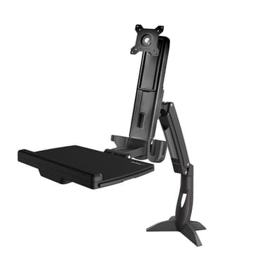 StarTech.com Sit Stand Monitor Arm - Desk Mount Adjustable Sit-Stand Workstation Arm for Single 27" VESA Mount Display - Ergonomic Articulating Standing Desk Converter with Keyboard Tray - TAA view 2